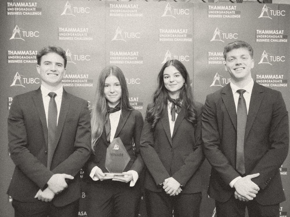Rebecca’s team winning the Thammasat Undergraduate Business Challenge